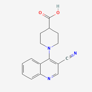 molecular formula C16H15N3O2 B1518547 1-(3-Cyanoquinolin-4-yl)piperidine-4-carboxylic acid CAS No. 1156272-06-8