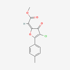 molecular formula C14H11ClO4 B15185476 Methyl (4-chloro-5-(4-methylphenyl)-3-oxo-2(3H)furanylidene)acetate CAS No. 139266-41-4