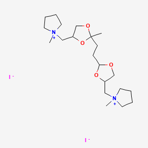 Pyrrolidinium, 1-methyl-1-(2-(2-(4-(1-methylpyrrolidinium-1-ylmethyl)2-dioxolanyl)ethyl)-2-methyl-4-dioxolanylmethyl)-, diiodide