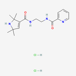 molecular formula C17H26Cl2N4O2 B15185486 2-Pyridinecarboxamide, N-(2-(((2,5-dihydro-2,2,5,5-tetramethyl-1H-pyrrol-3-yl)carbonyl)amino)ethyl)-, dihydrochloride CAS No. 104545-48-4