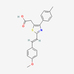 molecular formula C21H19NO3S B15185506 2-(2-(4-Methoxyphenyl)ethenyl)-4-(4-methylphenyl)-5-thiazoleacetic acid CAS No. 116759-13-8