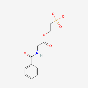 molecular formula C13H18NO6P B15185513 Glycine, N-benzoyl-, 2-(dimethoxyphosphinyl)ethyl ester CAS No. 152819-39-1