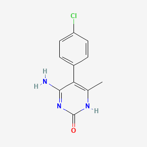 molecular formula C11H10ClN3O B15185525 2(1H)-Pyrimidinone, 4-amino-5-(4-chlorophenyl)-6-methyl- CAS No. 13166-58-0