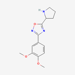 molecular formula C14H17N3O3 B1518554 3-(3,4-Dimethoxyphenyl)-5-pyrrolidin-2-yl-1,2,4-oxadiazole CAS No. 1153771-07-3