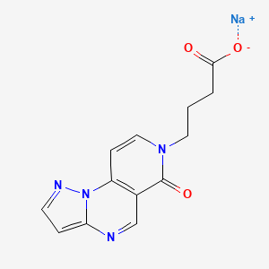 molecular formula C13H11N4NaO3 B15185543 Pyrazolo(1,5-a)pyrido(3,4-e)pyrimidine-7(6H)-butanoic acid, 6-oxo-, sodium salt CAS No. 148176-91-4