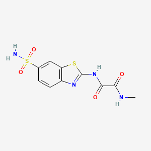 molecular formula C10H10N4O4S2 B15185555 Ethanediamide, N-(6-(aminosulfonyl)-2-benzothiazolyl)-N'-methyl- CAS No. 104388-96-7