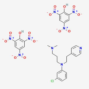 Pyridine, 4-(2-(m-chloro-N-(3-(dimethylamino)propyl)anilino)ethyl)-, dipicrate