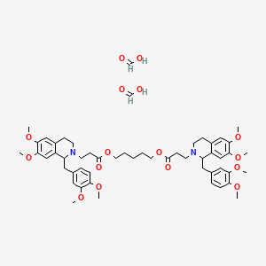 molecular formula C53H70N2O16 B15185567 Pentamethylene bis(1-(3,4-dimethoxybenzyl)-3,4-dihydro-6,7-dimethoxy-1H-isoquinoline-2-propionate), diformate CAS No. 94113-28-7