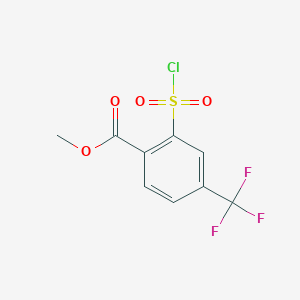 molecular formula C9H6ClF3O4S B1518560 Methyl 2-(chlorosulfonyl)-4-(trifluoromethyl)benzoate CAS No. 1156674-56-4