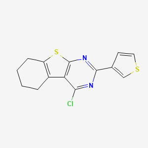 molecular formula C14H11ClN2S2 B1518562 3-氯-5-(噻吩-3-基)-8-硫杂-4,6-二氮杂三环[7.4.0.0^{2,7}]十三-1(9),2,4,6-四烯 CAS No. 1155055-78-9