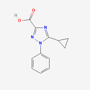 molecular formula C12H11N3O2 B1518563 5-cyclopropyl-1-phenyl-1H-1,2,4-triazole-3-carboxylic acid CAS No. 1155462-84-2