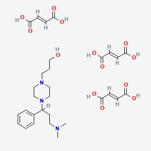 molecular formula C30H43N3O13 B15185643 (E)-but-2-enedioic acid;3-[4-[3-(dimethylamino)-1-phenylpropyl]piperazin-1-yl]propan-1-ol CAS No. 81402-38-2