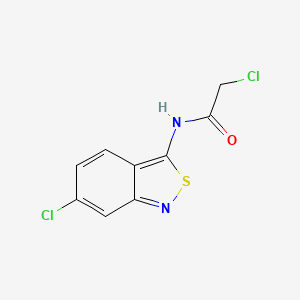 molecular formula C9H6Cl2N2OS B15185645 2-Chloro-N-(6-chloro-2,1-benzisothiazol-3-yl)acetamide CAS No. 98447-32-6