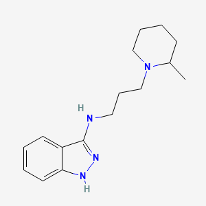 molecular formula C16H24N4 B15185669 3-(3-(2-Methylpiperidino)propylamino)indazole CAS No. 82819-12-3