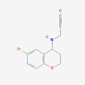 molecular formula C12H12BrNO B1518567 6-bromo-N-(prop-2-yn-1-yl)-3,4-dihydro-2H-1-benzopyran-4-amine CAS No. 1158063-61-6