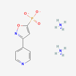 molecular formula C8H13N4O4P B15185670 Phosphonic acid, (3-(4-pyridinyl)-5-isoxazolyl)-, diammonium salt CAS No. 125674-67-1