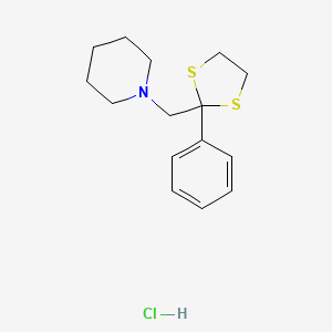 Piperidine, 1-((2-phenyl-1,3-dithiolan-2-yl)methyl)-, hydrochloride