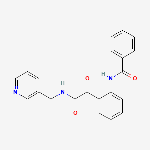 molecular formula C21H17N3O3 B15185708 Benzanilide, 2'-(((3-pyridylmethyl)amino)oxalyl)- CAS No. 85080-26-8