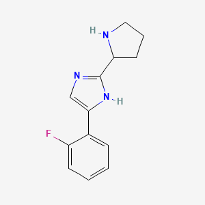 B1518572 4-(2-fluorophenyl)-2-(pyrrolidin-2-yl)-1H-imidazole CAS No. 1153102-36-3