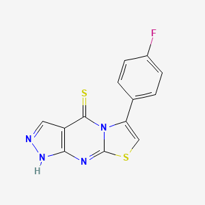 Pyrazolo(3,4-d)thiazolo(3,2-a)pyrimidine-4(1H)-thione, 6-(4-fluorophenyl)-