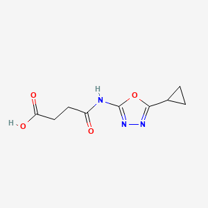 molecular formula C9H11N3O4 B1518575 3-[(5-环丙基-1,3,4-恶二唑-2-基)氨基甲酰基]丙酸 CAS No. 1156424-49-5