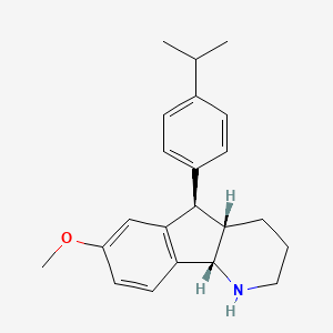 1H-Indeno(1,2-b)pyridine, 2,3,4,4a,5,9b-hexahydro-7-methoxy-5-(4-(1-methylethyl)phenyl)-, (4a-alpha,5-beta,9b-alpha)-