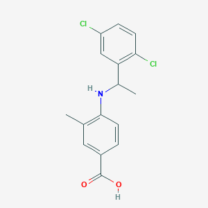 molecular formula C16H15Cl2NO2 B1518577 4-{[1-(2,5-Dichlorophenyl)ethyl]amino}-3-methylbenzoic acid CAS No. 1157325-96-6