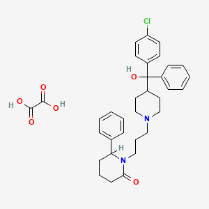 2-Piperidinone, 1-(3-(4-(p-chloro-alpha-hydroxy-alpha-phenylbenzyl)piperidino)phenyl)-6-phenyl-, ethanedioate, hydrate