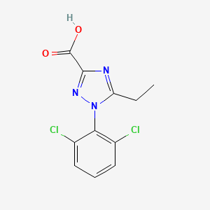 molecular formula C11H9Cl2N3O2 B1518580 1-(2,6-dichlorophenyl)-5-ethyl-1H-1,2,4-triazole-3-carboxylic acid CAS No. 1154206-26-4