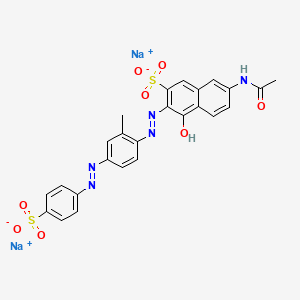 Disodium 7-(acetylamino)-4-hydroxy-3-((2-methyl-4-((4-sulphonatophenyl)azo)phenyl)azo)naphthalene-2-sulphonate