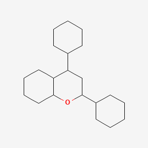 molecular formula C21H36O B15185866 Chroman, hexahydro-2,4-dicyclohexyl- CAS No. 82315-12-6