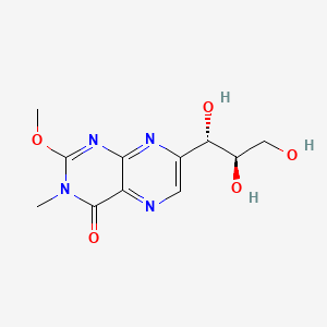 molecular formula C11H14N4O5 B15185873 4(3H)-Pteridinone, 2-methoxy-3-methyl-7-((1S,2R)-1,2,3-trihydroxypropyl)- CAS No. 206184-67-0