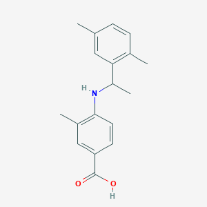 molecular formula C18H21NO2 B1518589 4-{[1-(2,5-Dimethylphenyl)ethyl]amino}-3-methylbenzoic acid CAS No. 1157325-19-3