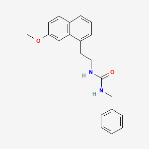 molecular formula C21H22N2O2 B15185955 Urea, N-(2-(7-methoxy-1-naphthalenyl)ethyl)-N'-(phenylmethyl)- CAS No. 138112-96-6