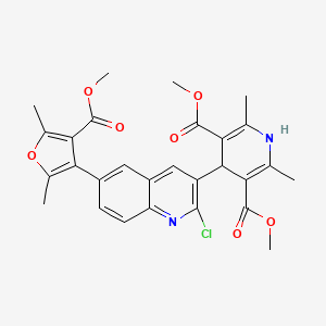 3,5-Pyridinedicarboxylic acid, 4-(2-chloro-6-(4-(methoxycarbonyl)-2,5-dimethyl-3-furanyl)-3-quinolinyl)-1,4-dihydro-2,6-dimethyl-, dimethyl ester