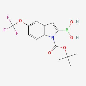 molecular formula C14H15BF3NO5 B1518600 1-Boc-5-(三氟甲氧基)吲哚-2-硼酸 CAS No. 1034566-16-9