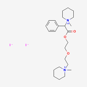 Piperidinium, 1-alpha-carboxybenzyl-1-methyl-, iodide, ester with (2-(2-hydroxyethoxy)ethyl)-1-methyl piperidinium iodide