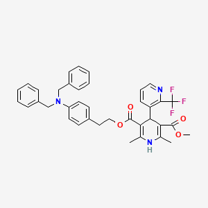 (3,4'-Bipyridine)-3',5'-dicarboxylic acid, 1',4'-dihydro-2',6'-dimethyl-2-(trifluoromethyl)-,2-(4-(bis(phenylmethyl)amino)phenyl)ethyl methyl ester