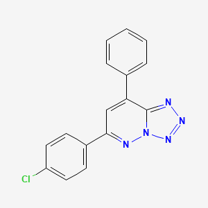 molecular formula C16H10ClN5 B15186025 Tetrazolo(1,5-b)pyridazine, 6-(4-chlorophenyl)-8-phenyl- CAS No. 130216-52-3