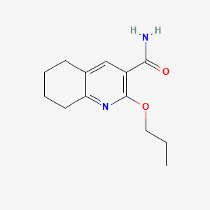 molecular formula C13H18N2O2 B15186049 2-Propoxy-5,6,7,8-tetrahydroquinoline-3-carboxamide CAS No. 171011-07-7