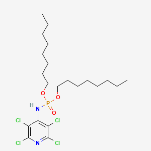 molecular formula C21H35Cl4N2O3P B15186079 Phosphoramidic acid, (2,3,5,6-tetrachloro-4-pyridinyl)-, dioctyl ester CAS No. 55733-26-1