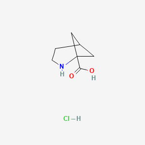 molecular formula C7H12ClNO2 B1518611 2-Azabicyclo[3.1.1]heptane-1-carboxylic acid hydrochloride CAS No. 1172802-41-3