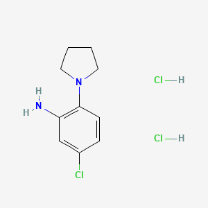 molecular formula C10H15Cl3N2 B1518612 5-氯-2-吡咯烷-1-基苯胺二盐酸盐 CAS No. 1177348-11-6