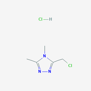 molecular formula C5H9Cl2N3 B1518615 3-(chloromethyl)-4,5-dimethyl-4H-1,2,4-triazole hydrochloride CAS No. 1034197-53-9