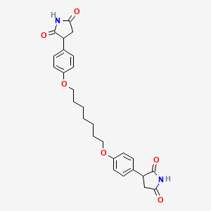 molecular formula C27H30N2O6 B15186167 2,2'-((Heptamethylenedioxy)di-p-phenylene)disuccinimide CAS No. 87367-95-1