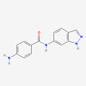 molecular formula C14H12N4O B1518617 4-amino-N-(1H-indazol-6-yl)benzamide CAS No. 1157122-42-3