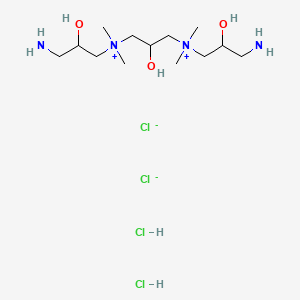 molecular formula C13H36Cl4N4O3 B15186175 N,N'-Bis(3-ammonio-2-hydroxypropyl)-N,N,N',N'-tetramethyl-N,N'-(2-hydroxypropane-1,3-diyl)diammonium tetrachloride CAS No. 93951-13-4