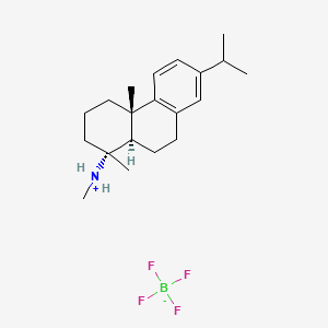 molecular formula C20H32BF4N B15186176 (1R-(1alpha,4abeta,10aalpha))-(1,2,3,4,4a,9,10,10a-Octahydro-7-isopropyl-1,4a-dimethylphenanthren-1-yl)methylammonium tetrafluoroborate(1-) CAS No. 93982-94-6