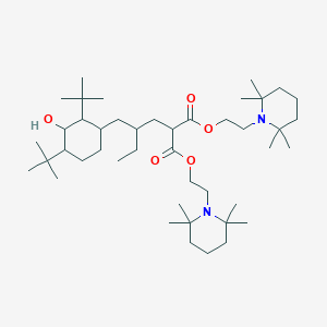 Bis(2-(2,2,6,6-tetramethylpiperidyl)ethyl) ((3,5-bis(1,1-dimethylethyl)-4-hydroxyphenyl)methyl)butylmalonate