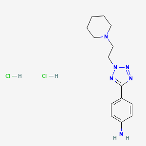 Benzenamine, 4-(2-(2-(1-piperidinyl)ethyl)-2H-tetrazol-5-yl)-, dihydrochloride